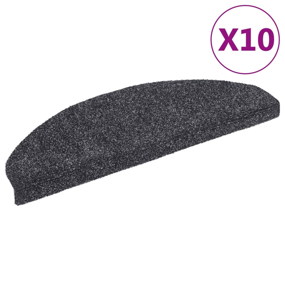 Stufenmatten Selbstklebend 10 Stk. 65x21x4 cm Dunkelgrau Halbrund Groß