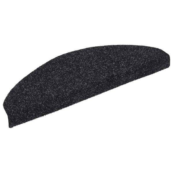 Stufenmatten Selbstklebend 10 Stk. 65x21x4 cm Schwarz Halbrund Groß