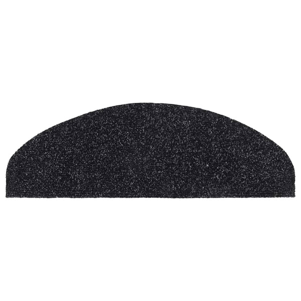 Stufenmatten Selbstklebend 10 Stk. 65x21x4 cm Schwarz Halbrund Groß