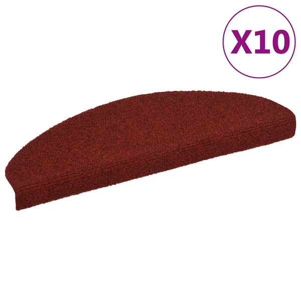 Stufenmatten Selbstklebend 10 Stk. 65x21x4 cm Bordeauxrot Halbrund Groß