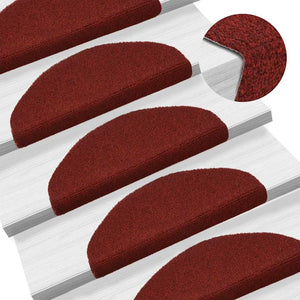 Stufenmatten Selbstklebend 10 Stk. 65x21x4 cm Bordeauxrot Halbrund Groß