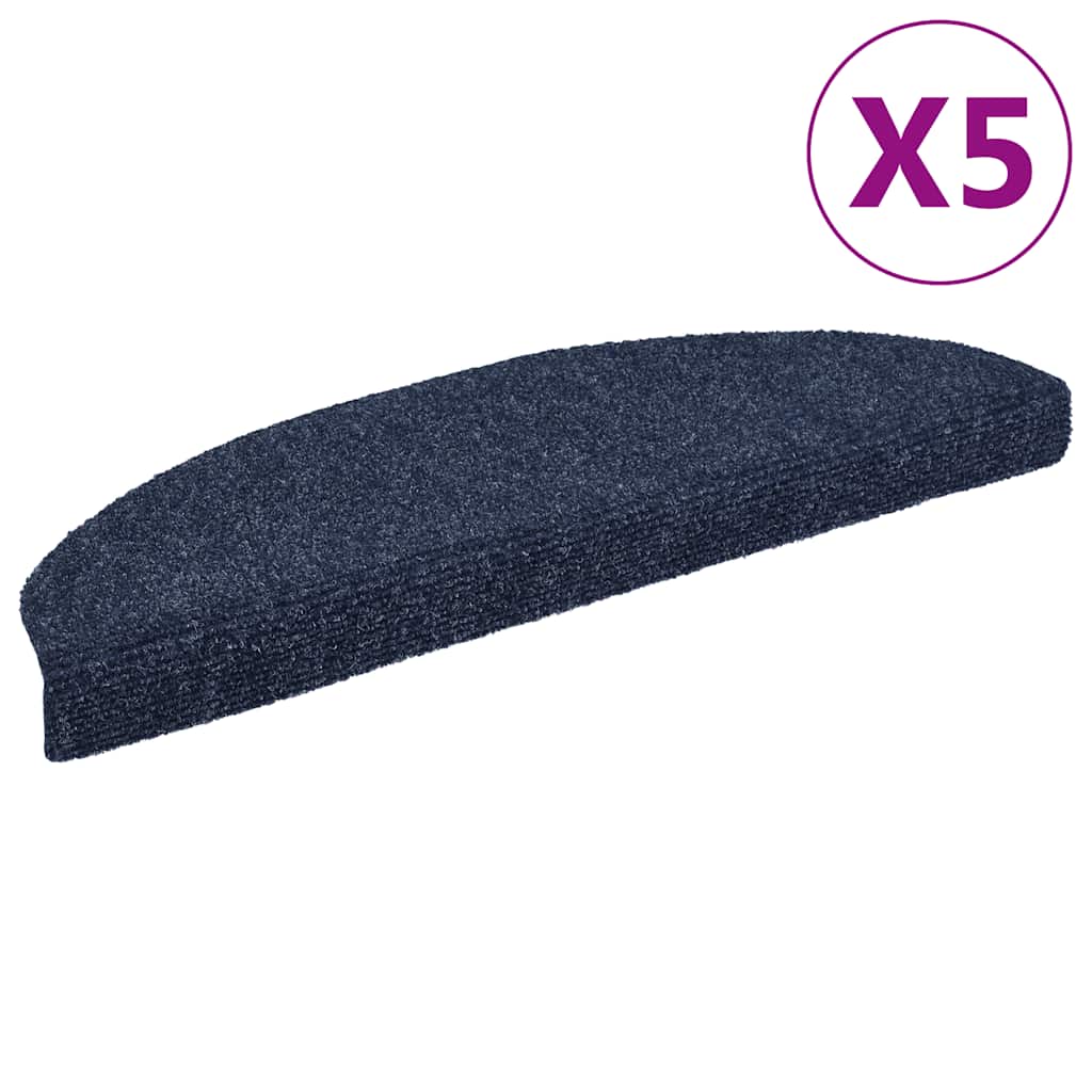 Stufenmatten Selbstklebend 5 Stk. 65x21x4 cm Blau Halbrund Groß