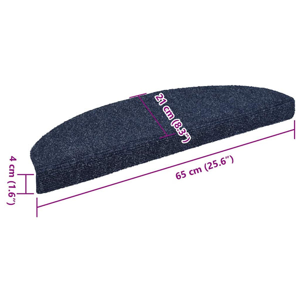 Stufenmatten Selbstklebend 5 Stk. 65x21x4 cm Blau Halbrund Groß