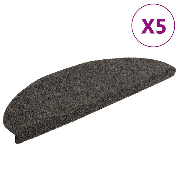 Stufenmatten Selbstklebend 5 Stk. 65x21x4 cm Anthrazit Halbrund Groß