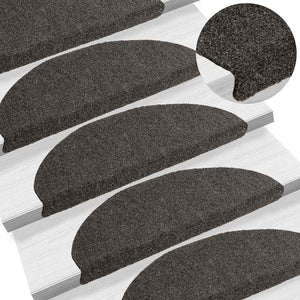 Stufenmatten Selbstklebend 5 Stk. 65x21x4 cm Anthrazit Halbrund Groß
