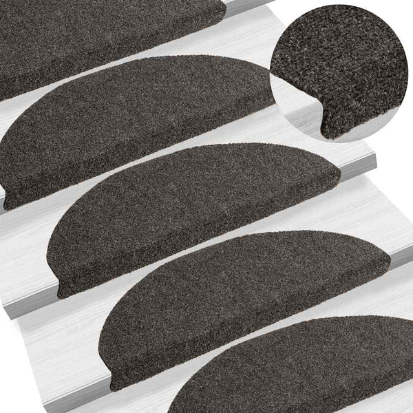 Stufenmatten Selbstklebend 5 Stk. 65x21x4 cm Anthrazit Halbrund Groß