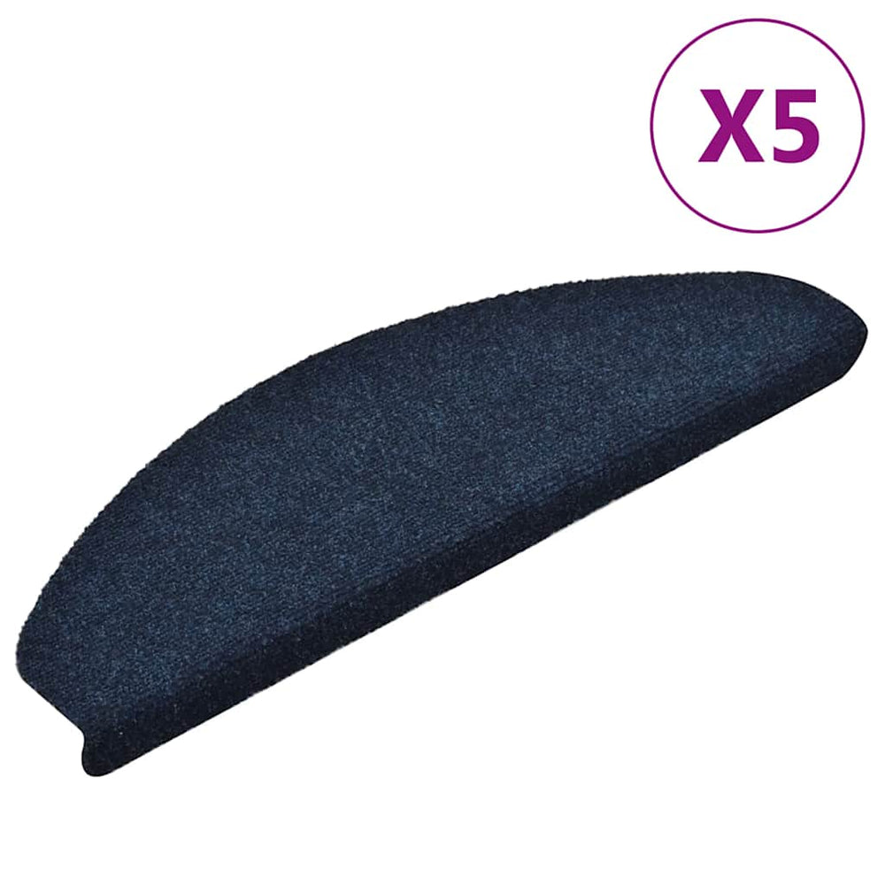Stufenmatten Selbstklebend 5 Stk. 65x21x4 cm Marineblau Halbrund Groß