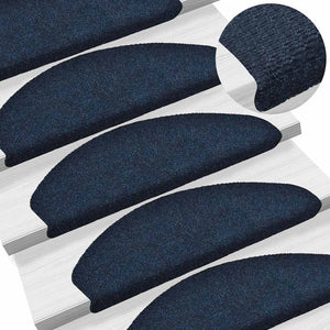 Stufenmatten Selbstklebend 5 Stk. 65x21x4 cm Marineblau Halbrund Groß