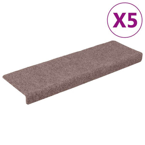 Stufenmatten Selbstklebend 5 Stk. 65x21x4 cm Hellbraun Rechteckiger Rand