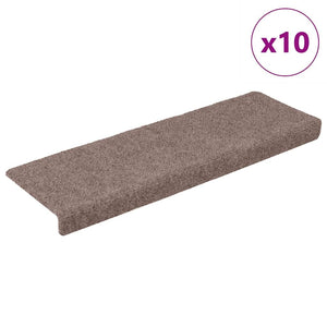 Stufenmatten Selbstklebend 10 Stk. 65x21x4 cm Hellbraun Rechteckiger Rand