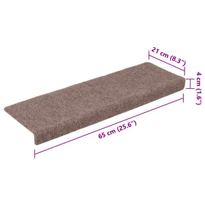 Stufenmatten Selbstklebend 10 Stk. 65x21x4 cm Hellbraun Rechteckiger Rand
