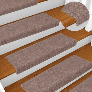 Stufenmatten Selbstklebend 10 Stk. 65x21x4 cm Hellbraun Rechteckiger Rand