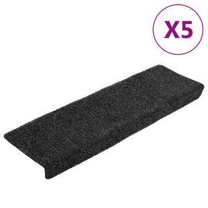 Stufenmatten Selbstklebend 5 Stk. 65x21x4 cm Dunkelgrau Rechteckiger Rand