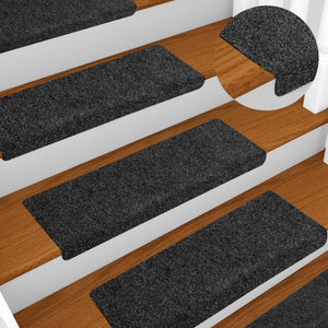 Stufenmatten Selbstklebend 5 Stk. 65x21x4 cm Dunkelgrau Rechteckiger Rand