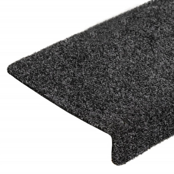 Stufenmatten Selbstklebend 10 Stk. 65x21x4 cm Dunkelgrau Rechteckiger Rand