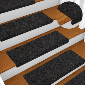 Stufenmatten Selbstklebend 5 Stk. 65x21x4 cm Schwarz Rechteckiger Rand