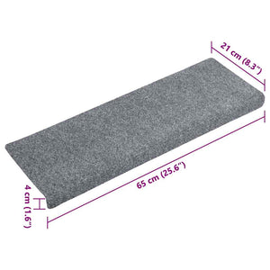 Stufenmatten Selbstklebend 5 Stk. 65x21x4 cm Hellgrau Rechteckiger Rand