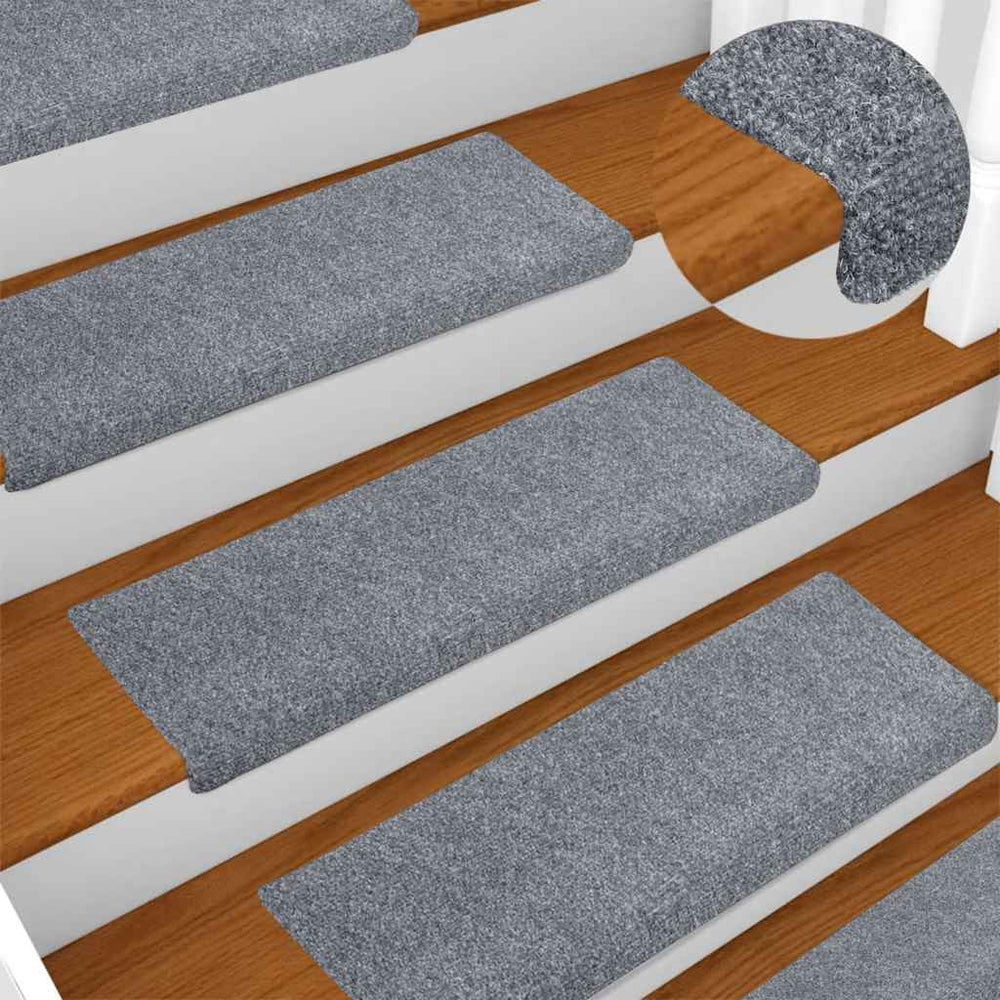 Stufenmatten Selbstklebend 5 Stk. 65x21x4 cm Hellgrau Rechteckiger Rand