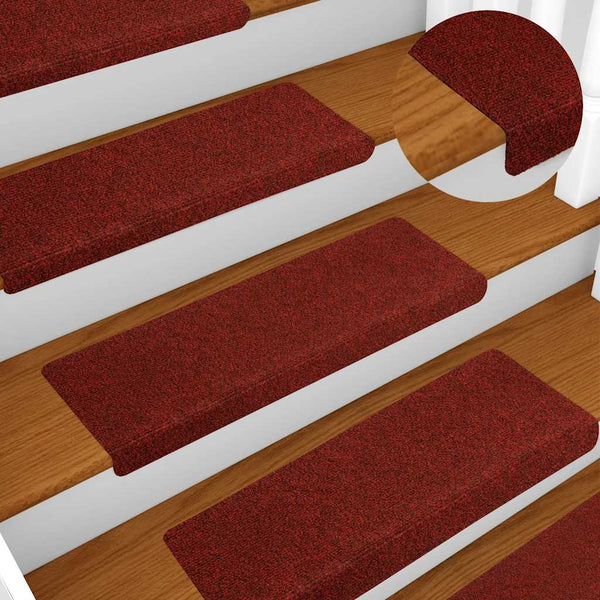 Stufenmatten Selbstklebend 5 Stk. 65x21x4 cm Bordeauxrot Rechteckiger Rand