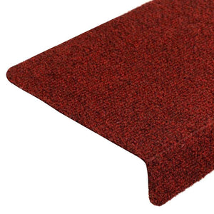 Stufenmatten Selbstklebend 5 Stk. 65x21x4 cm Bordeauxrot Rechteckiger Rand