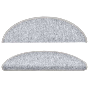 Stufenmatten 10 Stk. 56x17x3 cm Hellgrau Halbrund