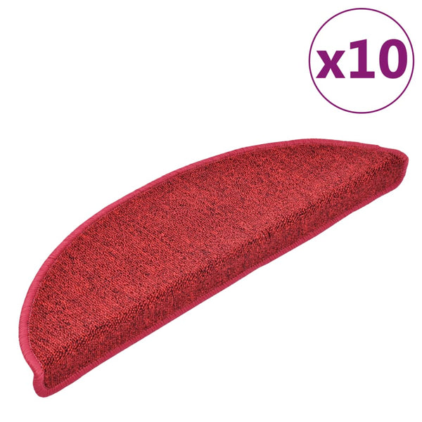 Stufenmatten 10 Stk. 56x17x3 cm Rot Halbrund