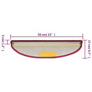 Stufenmatten 10 Stk. 56x17x3 cm Rot Halbrund