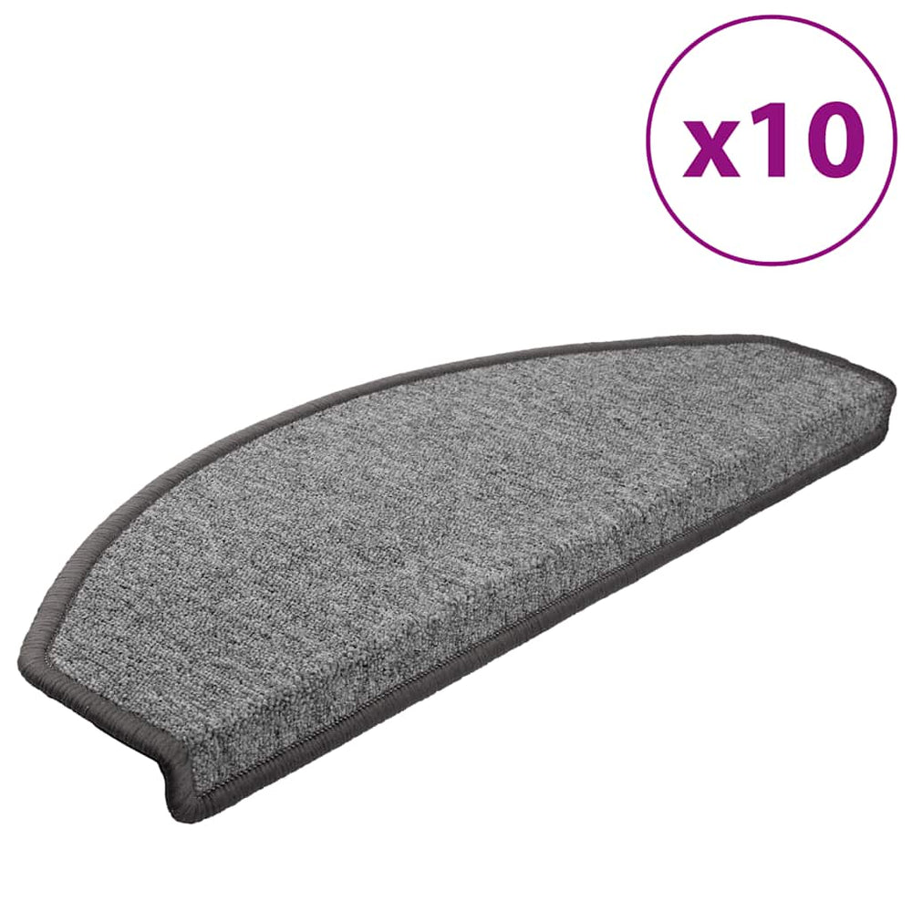 Stufenmatten 10 Stk. 65x24x4 cm Dunkelgrau Halbrund Groß