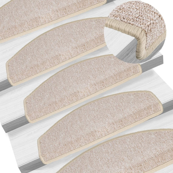 Stufenmatten 10 Stk. 65x24x4 cm Taupe Halbrund Groß