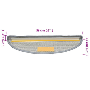 Stufenmatten 10 Stk. 56x17x3 cm Grau Halbrund