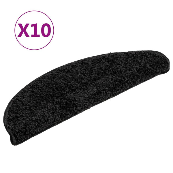 Stufenmatten 10 Stk. 56x17x3 cm Schwarz Halbrund