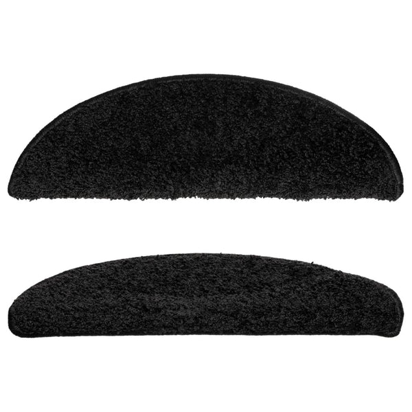 Stufenmatten 10 Stk. 56x17x3 cm Schwarz Halbrund