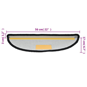 Stufenmatten 10 Stk. 56x17x3 cm Schwarz Halbrund