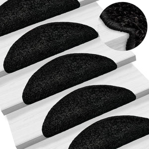 Stufenmatten 10 Stk. 56x17x3 cm Schwarz Halbrund