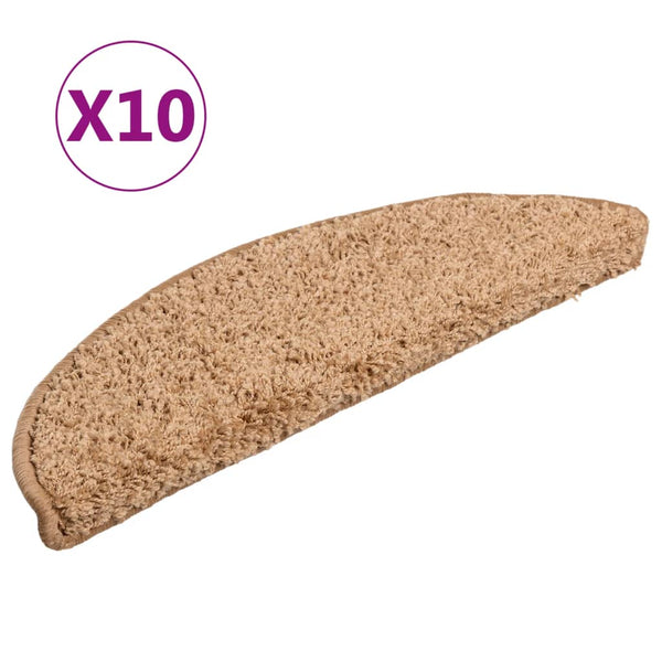 Stufenmatten 10 Stk. 56x17x3 cm Beige Halbrund