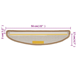 Stufenmatten 10 Stk. 56x17x3 cm Beige Halbrund
