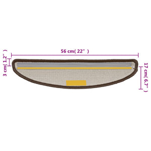 Stufenmatten 10 Stk. 56x17x3 cm Braun Halbrund