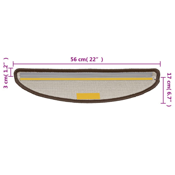 Stufenmatten 10 Stk. 56x17x3 cm Braun Halbrund