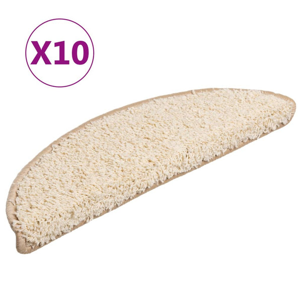 Stufenmatten 10 Stk. 56x17x3 cm Creme Halbrund