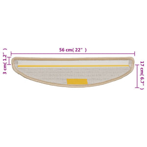 Stufenmatten 10 Stk. 56x17x3 cm Creme Halbrund
