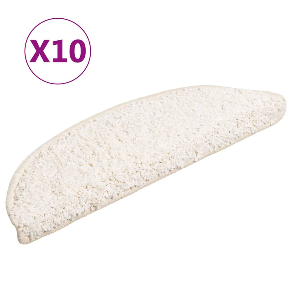 Stufenmatten 10 Stk. 56x17x3 cm Weiß Halbrund