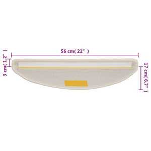 Stufenmatten 10 Stk. 56x17x3 cm Weiß Halbrund