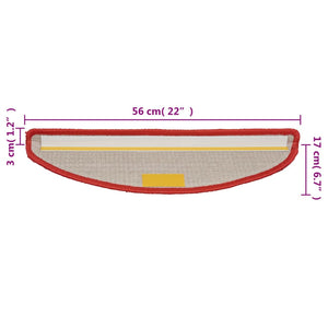 Stufenmatten 10 Stk. 56x17x3 cm Rot Halbrund
