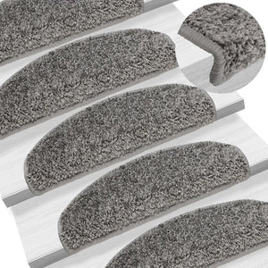Stufenmatten 10 Stk. 65x21x4 cm Grau Halbrund Groß
