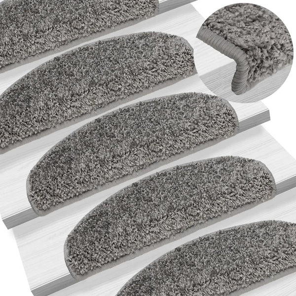Stufenmatten 10 Stk. 65x21x4 cm Grau Halbrund Groß