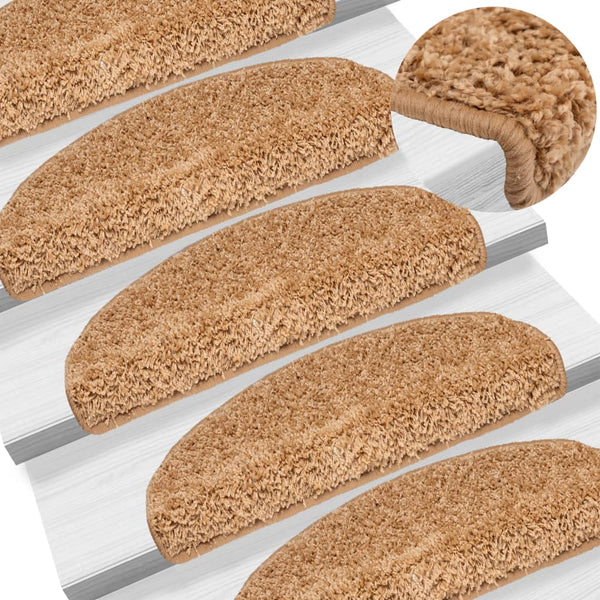 Stufenmatten 10 Stk. 65x21x4 cm Beige Halbrund Groß
