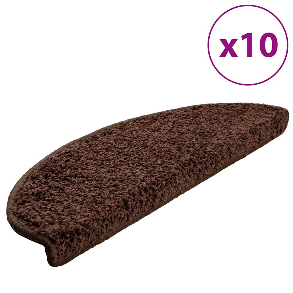 Stufenmatten 10 Stk. 65x21x4 cm Braun Halbrund Groß