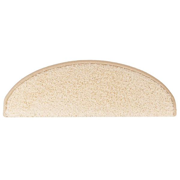 Stufenmatten 10 Stk. 65x21x4 cm Creme Halbrund Groß