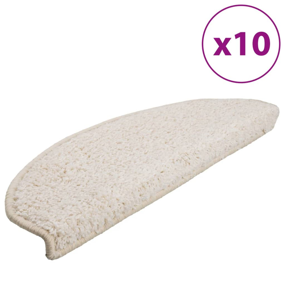 Stufenmatten 10 Stk. 65x21x4 cm Weiß Halbrund Groß