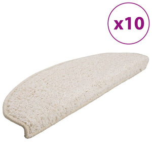 Stufenmatten 10 Stk. 65x21x4 cm Weiß Halbrund Groß
